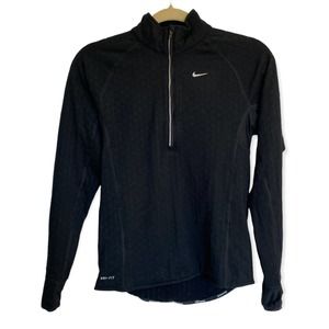 Nike Black Quarter Zip Long Sleeve Sweater Size Small
